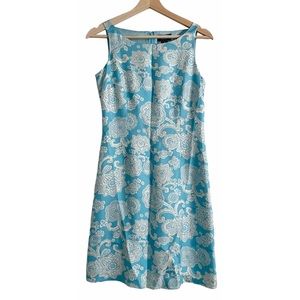 Ann Taylor Light Blue/White Paisley Dress